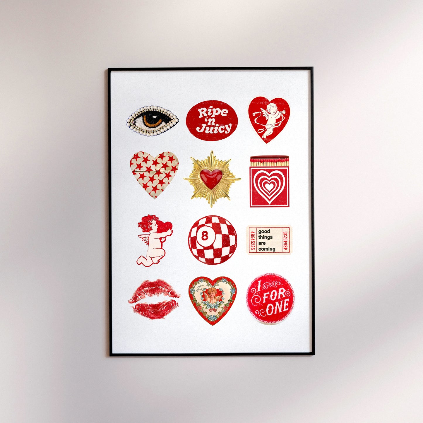 Red Vintage Heart Collage
