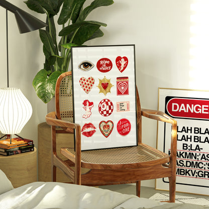 Red Vintage Heart Collage